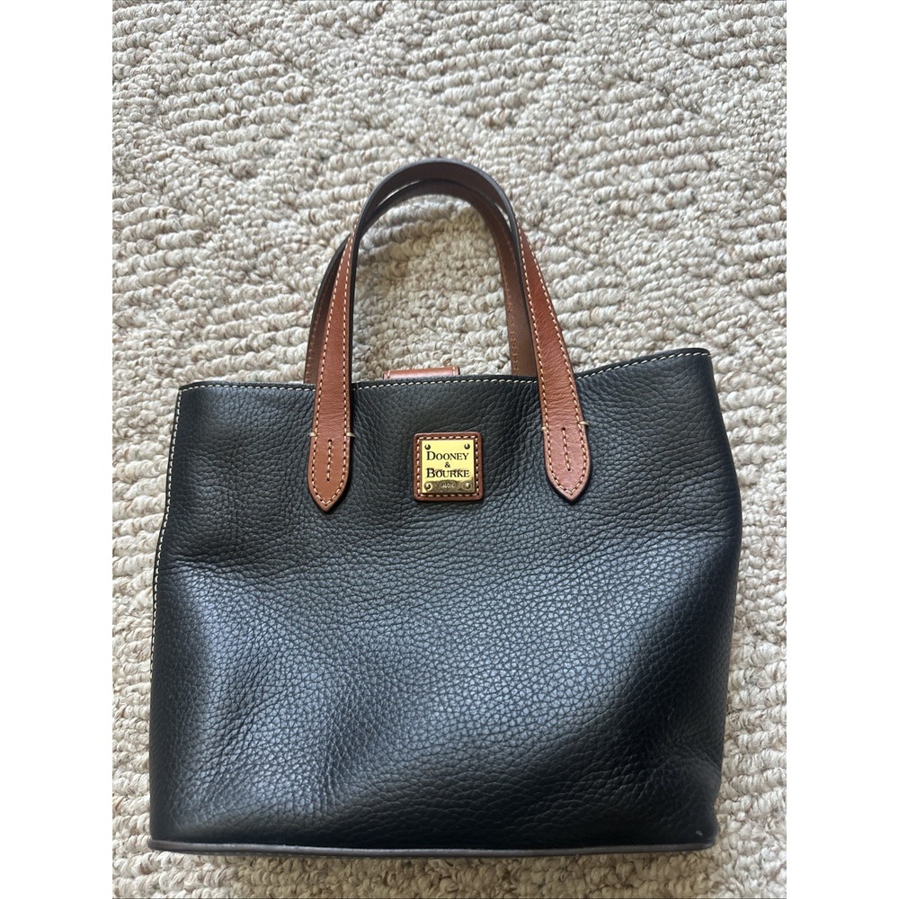 Dooney & Bourke Women's Small Black Pebbled Leather Tote Purse No Strap